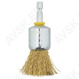 Brass Wire End Brush Ø25mm hexagon shank