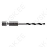 Wood Twist Drill Bit, Ø 3 mm, Hexagon Shank
