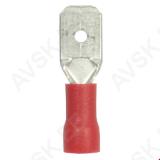 Juhtmeotsik lapik "isa" 6.35x0.8mm punane 50tk