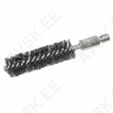 Tube Brush D50x100x160 straight steel wire 0,30 stem wire 4,0 galvanized double spiral / crosswise fill external thread