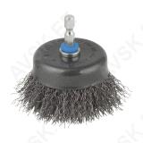 Steel Wire Cup Brush Ø75mm, Hexagon shank A/F 6.35 mm (¼")