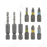 Drilling and Screwing Flipbit Accessories, Set 9 Pcs.