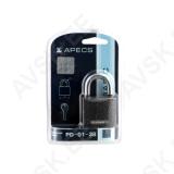 Padlock APECS PD-01-38, 3 keys, BLISTER