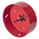Bi-Metal Hole Saw Ø 121 mm with hexagon adapter and centring drill, cutting depth 40 mm