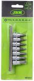 7-OS. 1/4" AVAGA TORX PADRUNOTSIKUTE KOMPLEKT T10-T45. SIINIL JBM