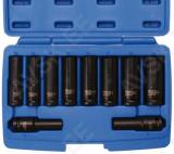 Impact Socket Set, Hexagon, deep | 12.5 mm (1/2") Drive | 10 - 24 mm | 10 pcs.