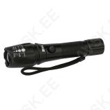 Rechargeable LED Flashlight, 300 lm, 286 m, Aluminum Body, Complete Set in Case