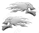 KROOMITUD DEKORATIIVKLEEBIS "SKULL-FLAME"