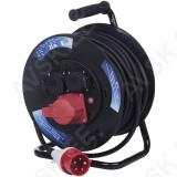 Rubber Extension Cord Reel – 3 sockets, 25m, 1,5mm2 SCHUKO