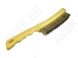 Hand Scratch Brush 270/130 crimped brass wire 0,20 T23 plastic body yellow / 2 rows