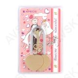 Single-use decorative brass padlock APECS PDB-33-60, with 1 key, for weddings, BLISTER