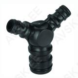 Plastic Tee Hose Connector 1" - 1/2"-3/4"
