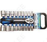 Padrunvõtmete komplekt 1/2" 19 osa 8-32mm ripp-pakendis