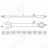 Leht-silmusvõti 21mm narrega