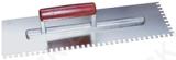 Notched trowel 400 × 130 mm, 10 × 10 mm, with aluminium support and wooden handle