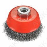 Cup Brush D80 thread M14x2,0 crimped steel wire 0,30
