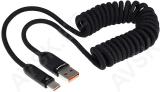 LAADIMISJUHE PÕIMITUD SPIRAAL USB - USB-C MAX 100W. 50-180CM WAYME