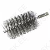 Tube Brush D75x100x160 straight steel wire 0,35 stem wire 3,8 galvanized / 2-fold external thread 1/2 BSW