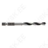 Wood Twist Drill Bit, Ø 6 mm, Hexagon Shank