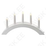 5 E10 WOODEN CAND.ST. WHITE