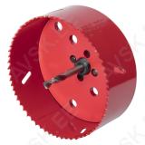 Bi-Metal Hole Saw Ø 112 mm with hexagon adapter and centring drill, cutting depth 40 mm