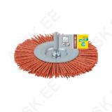 Nylon Wire Wheel Brush Ø100mm, 6 mm shank, red = aggressive