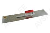 Floor smoother 800 × 130 × 0,71 mm, stainless steel, with aluminium support and wooden handle