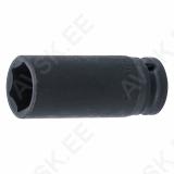 Impact Socket Hexagon, deep | 12.5 mm (1/2") Drive | 22 mm
