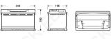EXIDE 80AH 800A 315X175X190 EXELL