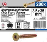 Multi-Purpose Screws | T-Star (for Torx) T10 | 3.5 x 35 mm | 200 pcs.