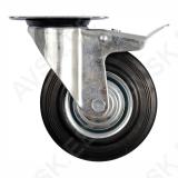 Double Brake Sw. Caster W/Black Rub.160