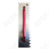 Notched trowel 500 × 130 mm, no. 32, 15 × 20 × 30, stainless steel