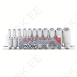 Socket Set, Hexagon, deep | 6.3 mm (1/4") Drive | 4-13 mm | 11 pcs.