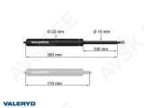 Gaasivedru Arctic L = 260 mm, L kokkusurutud = 170 mm, 150N, Ø22/10 mm, M8