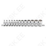 Socket Set, Gear Lock 6.3 mm (1/4") Drive 13 pcs.