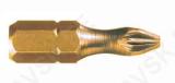 Screwdriver bit, TiN coated, 25mm, PZ1