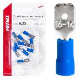 Juhtmeotsik lapik sinine 6.35mm 1.5-2.5mm2 15A 10tk Amio
