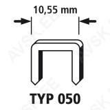 Broad Back Staples, 8 mm, 1500 pcs, Type 050