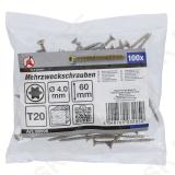Multi-Purpose Screws | T-Star (for Torx) T20 | 4.0 x 60 mm | 100 pcs.