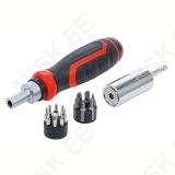 Precision Bit / Multi Socket Set | with Ratchet Spinner Handle for Bits, reversible | 17 pcs.