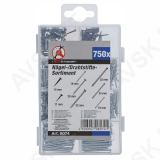 Naelte ja tihvtide komplekt 750 osa