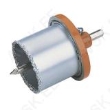 1 CT hole saw, complete with locating plate and pilot drill, cutting depth 55 mm