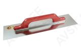 Floor smoother 600 × 130 mm, stainless steel, aluminium support, with wooden handle