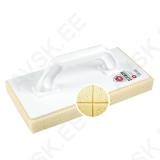 Tile cleaning sponge, 280 × 140 × 30 mm, slotted, with handle