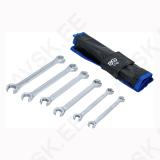 Double Ring Spanner Set, open Type | 8 x 9 - 18 x 19 mm | 6 pcs.