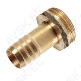 Brass hose connector M1", 30 mm with flange