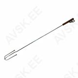 Spit, chrome steel, wooden handle, 102 cm