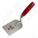 Plastering trowel, stainless steel, rounded back edge, 110 × 90 mm