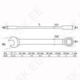 Leht-silmusvõti 8 mm narrega