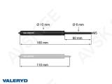 Gaasivedru Arctic L = 160 mm, L kokkusurutud = 110 mm, 150N, Ø15/6 mm, M5